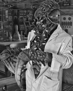 Lab Experiment Poster -Halloween Costumes Store EvolveBlackandWhiteHiRes clipped rev 1