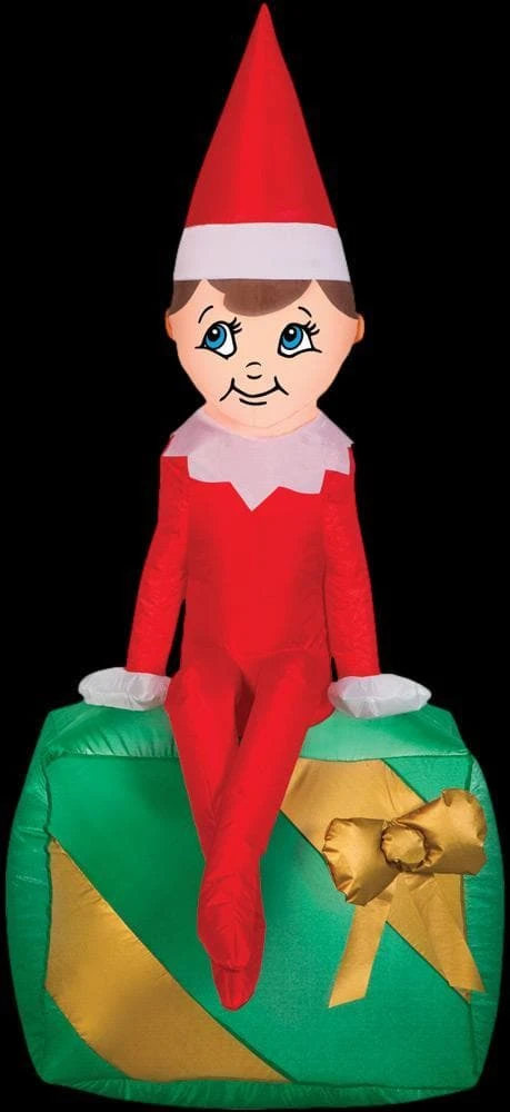 Airblown Elf On Present 3 Airblown Elf On Present