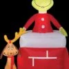 Airblown Grinch Out Of Chimney With Max Medume Inflatable Scene - Dr. Seuss -Halloween Costumes Store airblown grinch out of chimney with max medume inflatable scene dr seuss 15813504041008