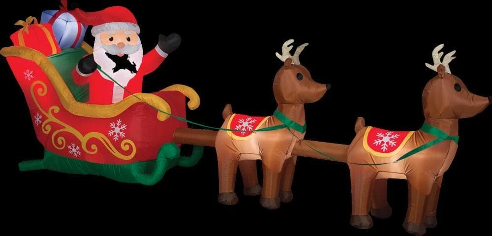 Airblown Santa & Sleigh With Reindeer Large Inflatable Scene 3 Airblown Santa & Sleigh With Reindeer Large Inflatable Scene