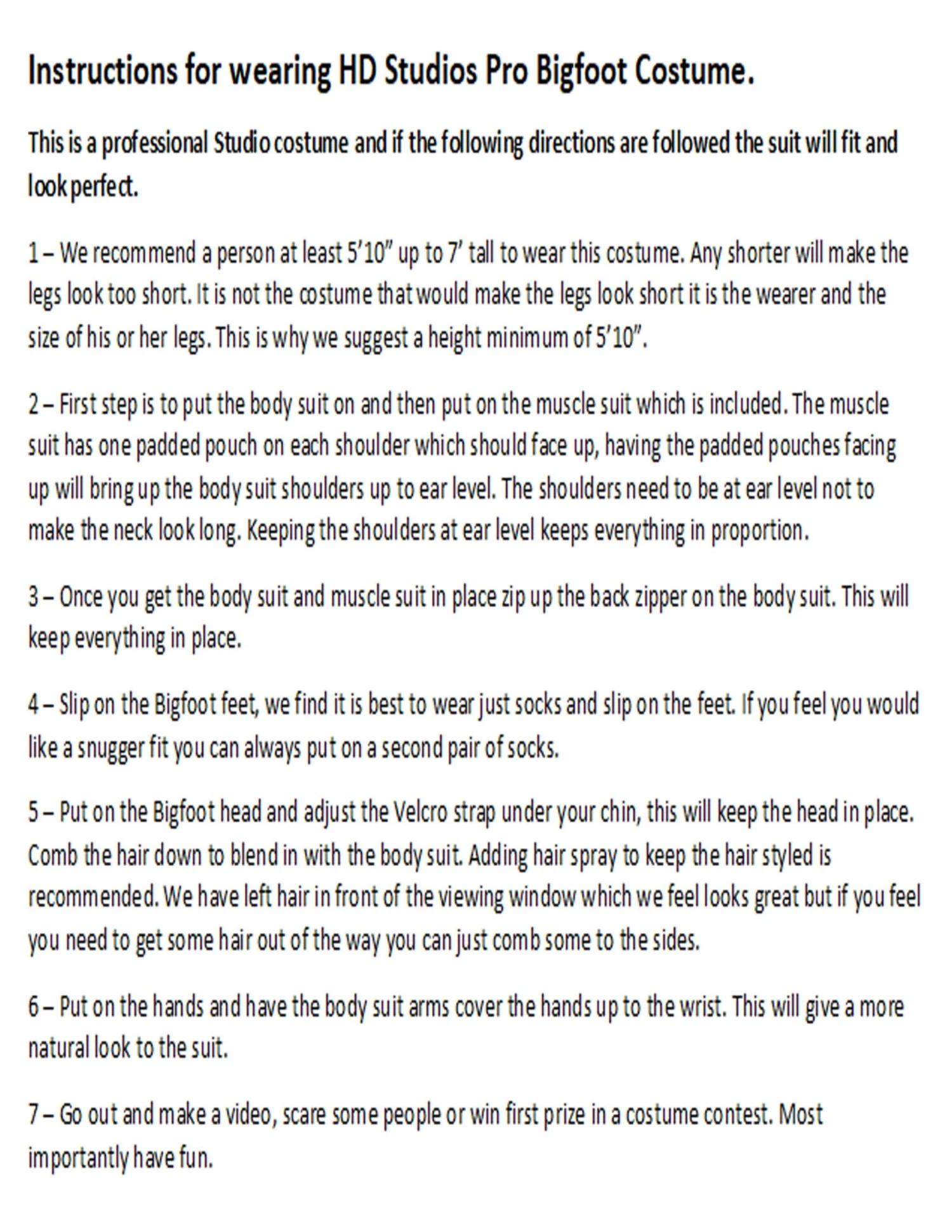 "Bigfoot" HD Studios Pro Costume 8 "Bigfoot" HD Studios Pro Costume - Image 6