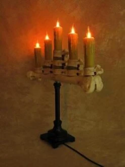 "Candelabra Table Top Halloween Prop W/ 5 Flicker Candles" Haunted House Lighting -Halloween Costumes Store candelabra table top halloween prop w 5 flicker candles haunted house lighting 23614396545