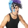 "Checkered Mohawk Punk" Halloween Wig 2 "Checkered Mohawk Punk" Halloween Wig -Halloween Costumes Store checkered mohawk punk halloween wig 8179910465