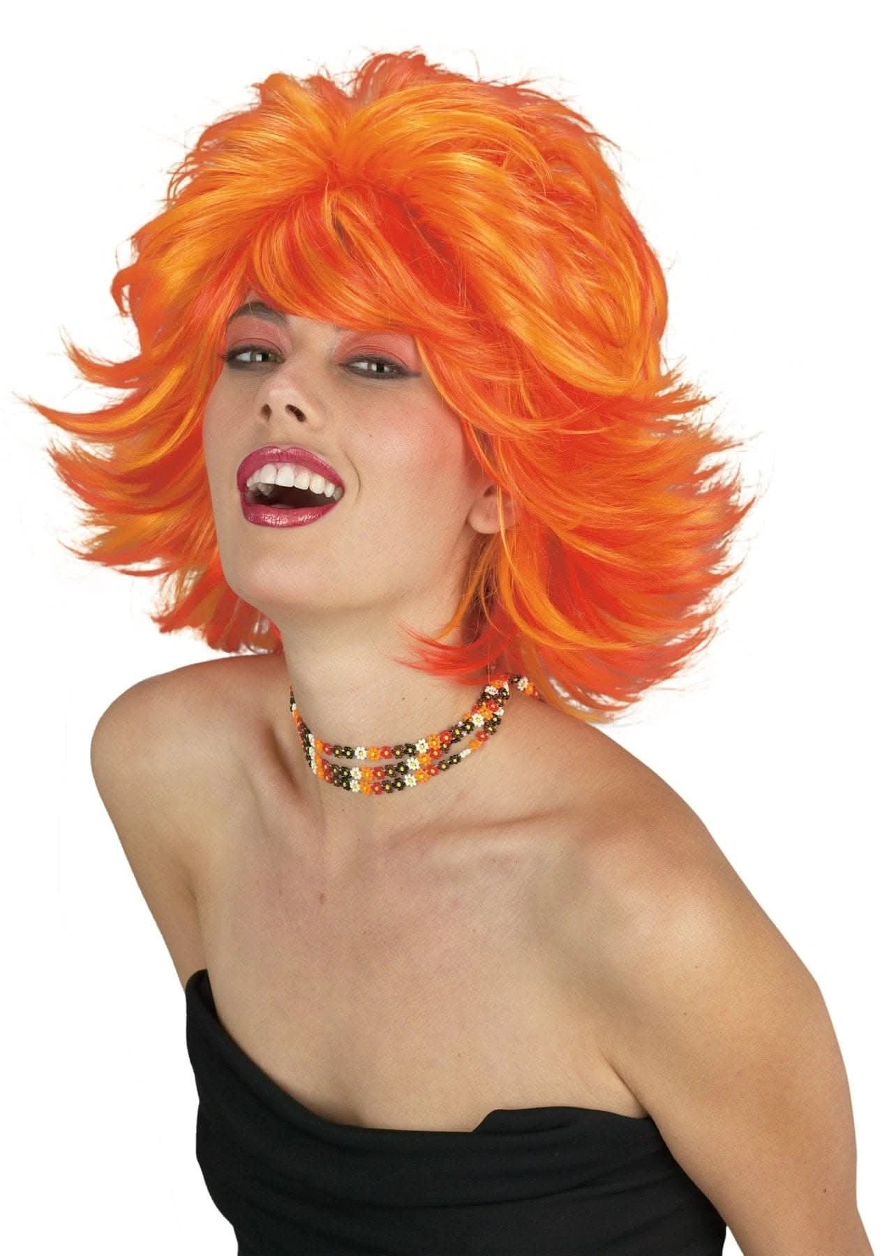 "Choppy Layered Wig - Red/Yellow" Halloween Wigs 3 "Choppy Layered Wig - Red/Yellow" Halloween Wigs