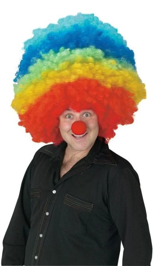 "Clown - Rainbow Afro" Mega Halloween Wig 3 "Clown - Rainbow Afro" Mega Halloween Wig