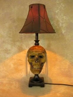 "Desk Lamp With Life-size Corpse Head And Antique Shade" Haunted House Lighting -Halloween Costumes Store desk lamp with life size corpse head and antique shade haunted house lighting 23613422913