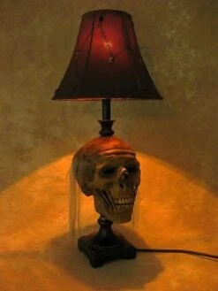 "Desk Lamp With Life-size Corpse Head And Antique Shade" Haunted House Lighting -Halloween Costumes Store desk lamp with life size corpse head and antique shade haunted house lighting 23613424513