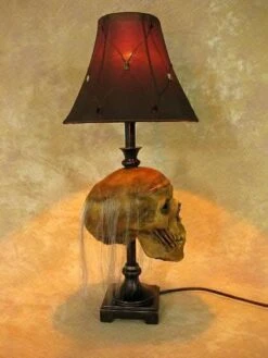 "Desk Lamp With Life-size Corpse Head And Antique Shade" Haunted House Lighting -Halloween Costumes Store desk lamp with life size corpse head and antique shade haunted house lighting 23613426881