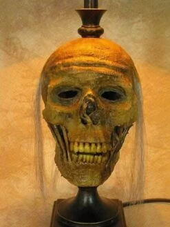 "Desk Lamp With Life-size Corpse Head And Antique Shade" Haunted House Lighting -Halloween Costumes Store desk lamp with life size corpse head and antique shade haunted house lighting 23613428481