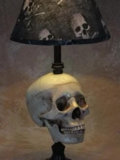 "Desk Lamp With Life-size Skull And Bone Shade" Haunted House Lighting -Halloween Costumes Store desk lamp with life size skull and bone shade haunted house lighting 23613599041