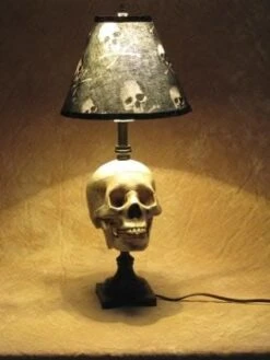 "Desk Lamp With Life-size Skull And Bone Shade" Haunted House Lighting -Halloween Costumes Store desk lamp with life size skull and bone shade haunted house lighting 23613608385