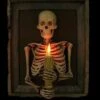 "Framed 3D Skeleton Torso Holding Candle" Hanging Haunted House Decoration -Halloween Costumes Store framed 3d skeleton torso holding candle hanging haunted house decoration 28755900039216