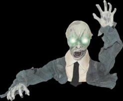 "Groundbreaker Zombie W LED Eyes" Graveyard Halloween Prop