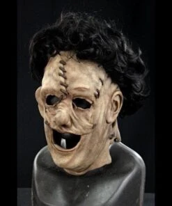 "Leather Hood" Silicone Mask -Halloween Costumes Store leather hood silicone halloween mask with hair 20360382721