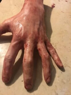 "Severed Left Male Hand - Silicone" Human Body Part Halloween Prop -Halloween Costumes Store severed left male hand silicone human body part halloween prop 11943712882736