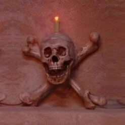 "Skull/Femur Bone Wall Sconce" Haunted House Lighting -Halloween Costumes Store skull femur bone wall sconce haunted house lighting 8180007105