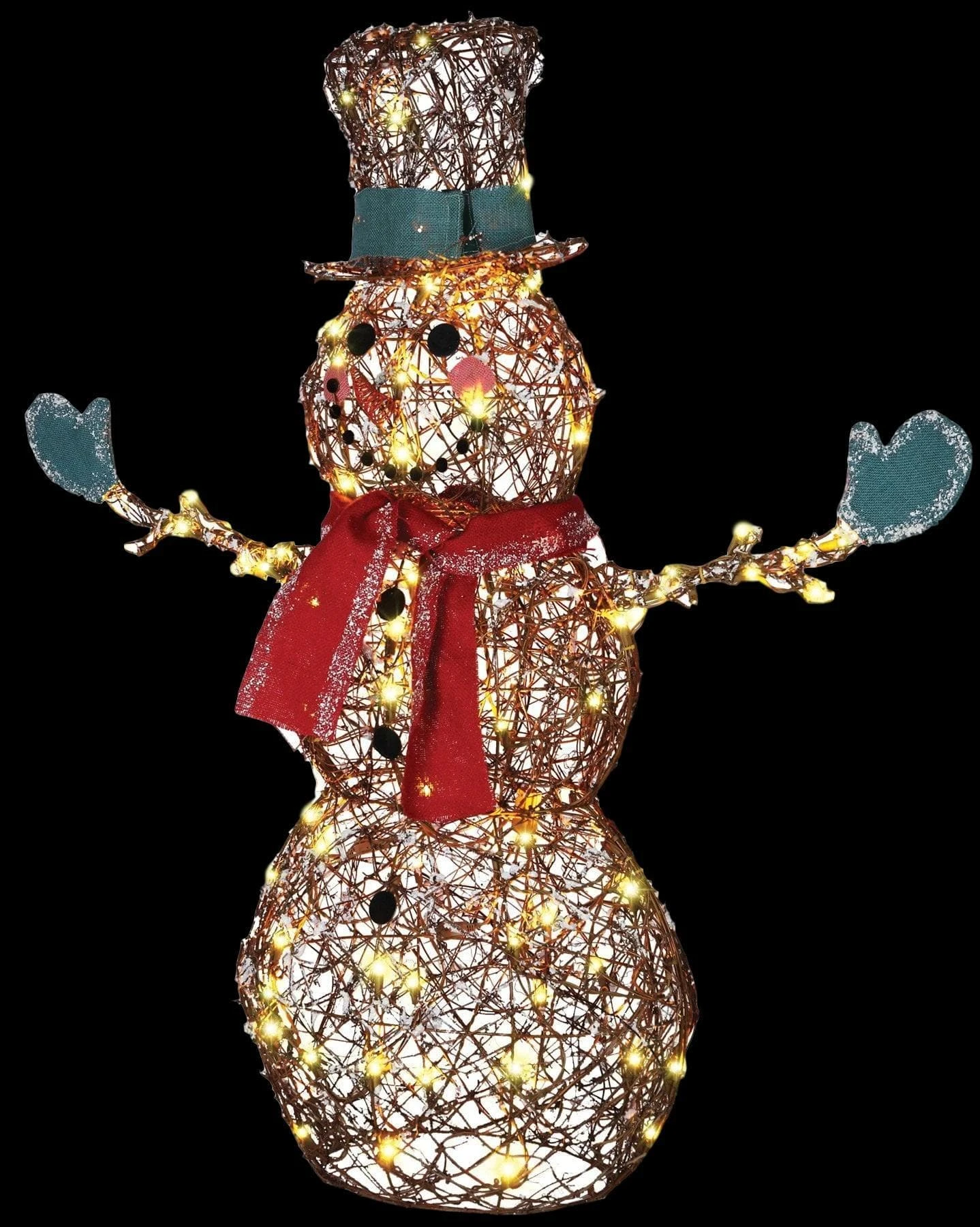 "Starry Night Grapevine Snowman" Light Up Christmas Decoration 3 "Starry Night Grapevine Snowman" Light Up Christmas Decoration