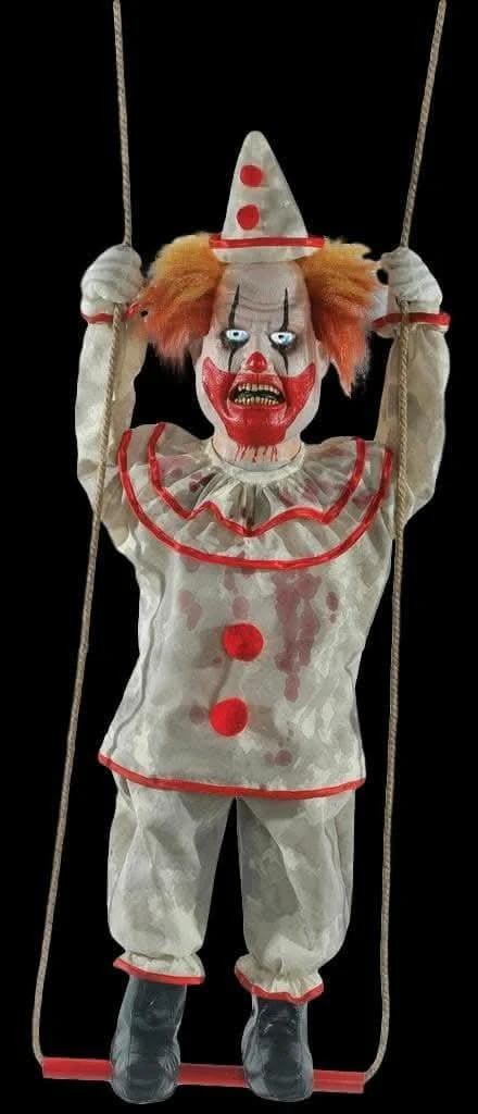 "Swinging Clown Doll" Electric Animated Halloween Prop 3 "Swinging Clown Doll" Electric Animated Halloween Prop
