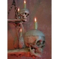 "Two-Tiered Skull/Bone Chandelier" Haunted House Lighting -Halloween Costumes Store two tiered skull bone chandelier haunted house lighting 8732578561