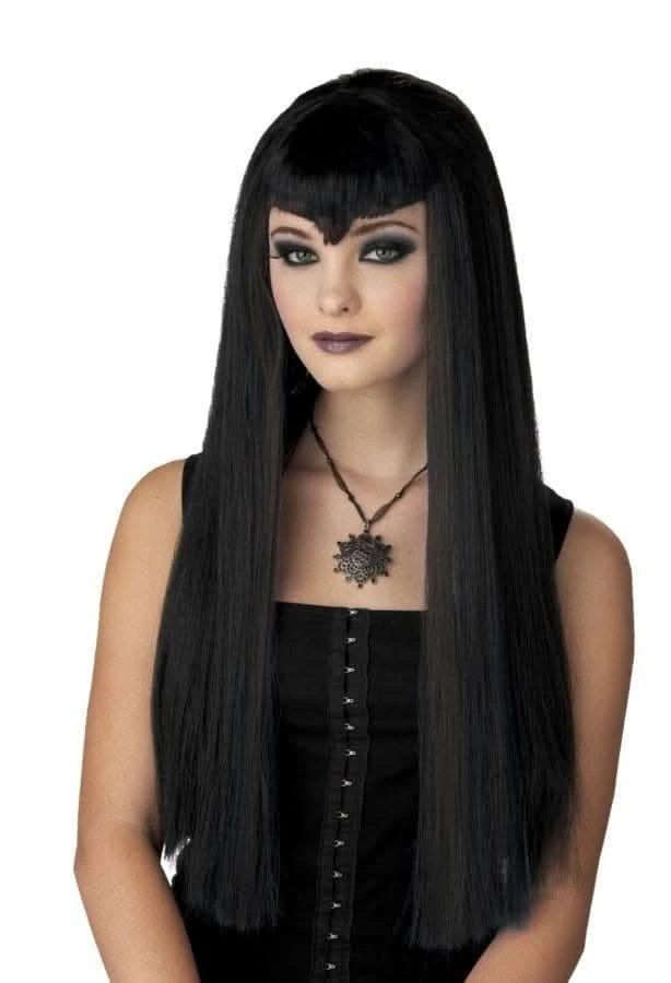 "Vampire - Straight Black Hair" Halloween Wig 3 "Vampire - Straight Black Hair" Halloween Wig